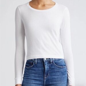 L'AGENCE Benny Woman’s Crewneck Crop T-Shirt SZ S/P NWT